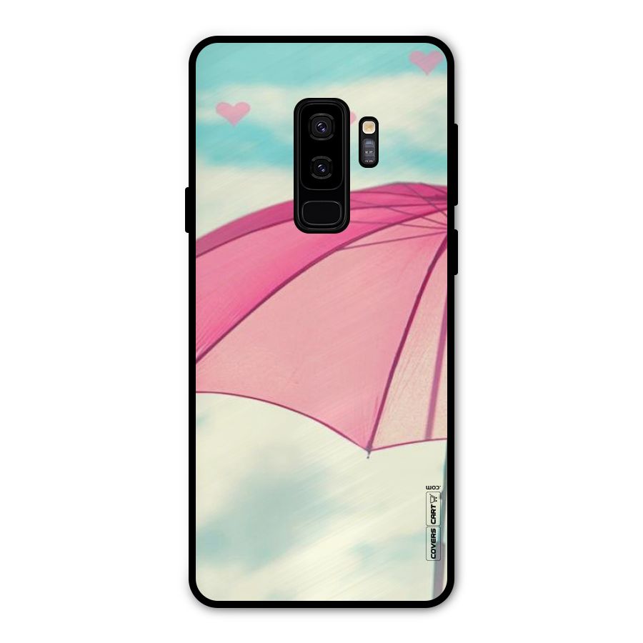 Cute Pink Umbrella Metal Back Case for Galaxy S9 Plus
