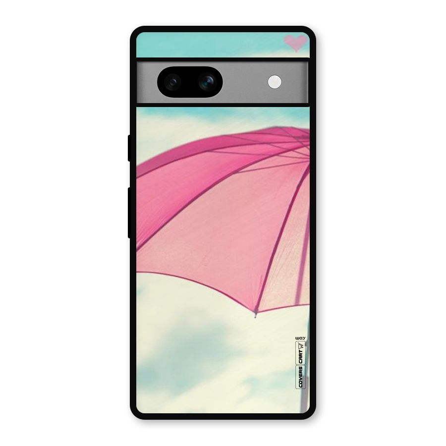 Cute Pink Umbrella Metal Back Case for Google Pixel 7a