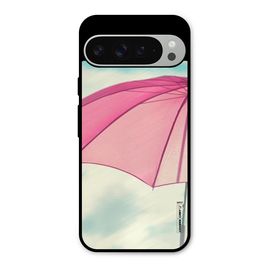 Cute Pink Umbrella Metal Back Case for Google Pixel 9 Pro XL