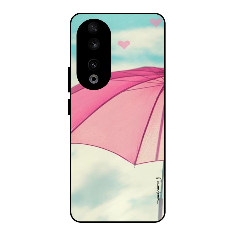 Cute Pink Umbrella Metal Back Case for Honor 90