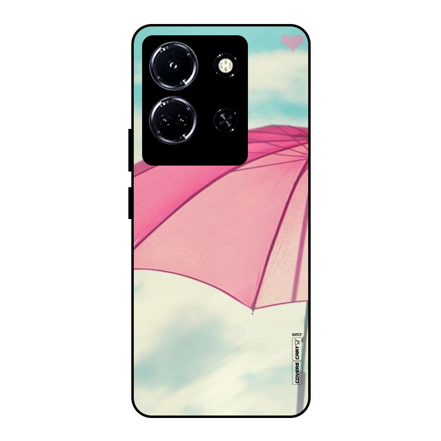 Cute Pink Umbrella Metal Back Case for Infinix Note 30 5G