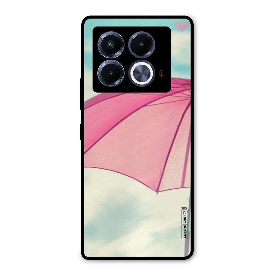 Cute Pink Umbrella Metal Back Case for Infinix Note 40 5G