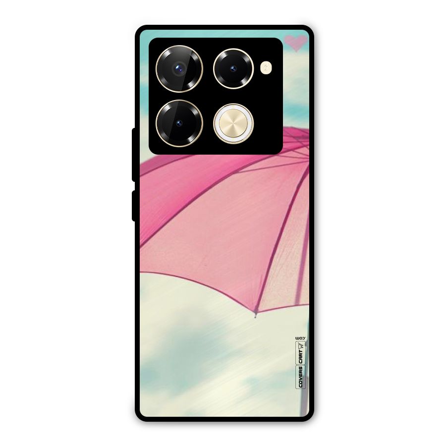 Cute Pink Umbrella Metal Back Case for Infinix Note 40 Pro Plus