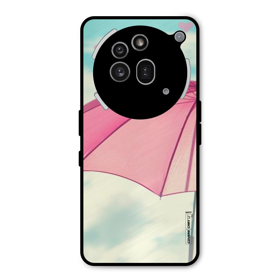 Cute Pink Umbrella Metal Back Case for Nothing Phone 3a Pro