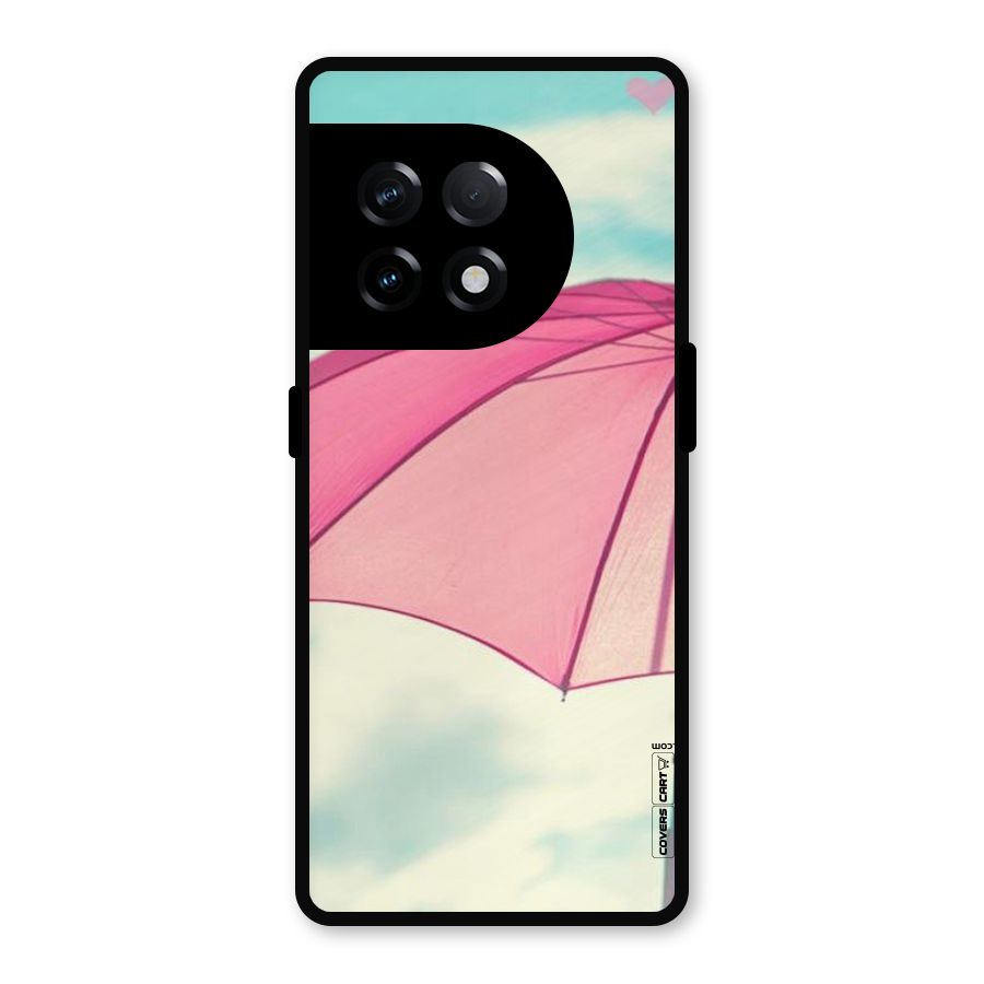 Cute Pink Umbrella Metal Back Case for OnePlus 11R