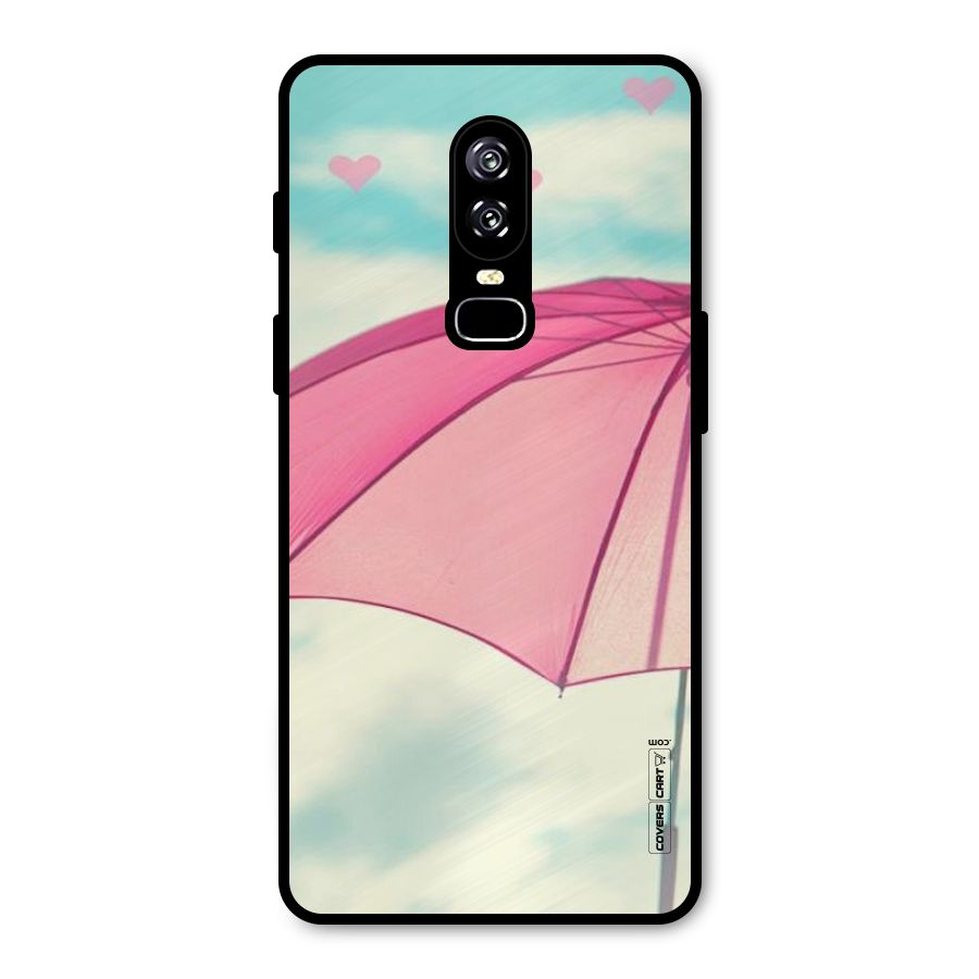 Cute Pink Umbrella Metal Back Case for OnePlus 6