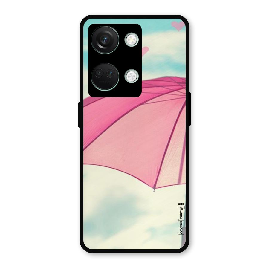 Cute Pink Umbrella Metal Back Case for OnePlus Nord 3