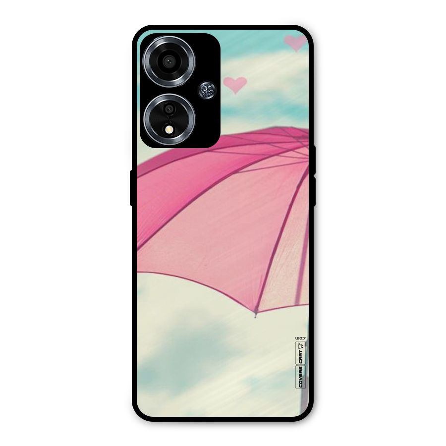 Cute Pink Umbrella Metal Back Case for Oppo A59