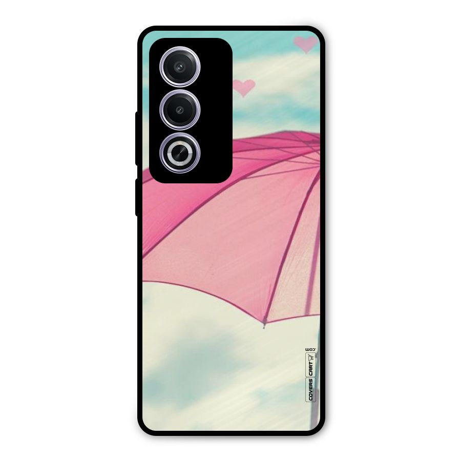 Cute Pink Umbrella Metal Back Case for Oppo K12x