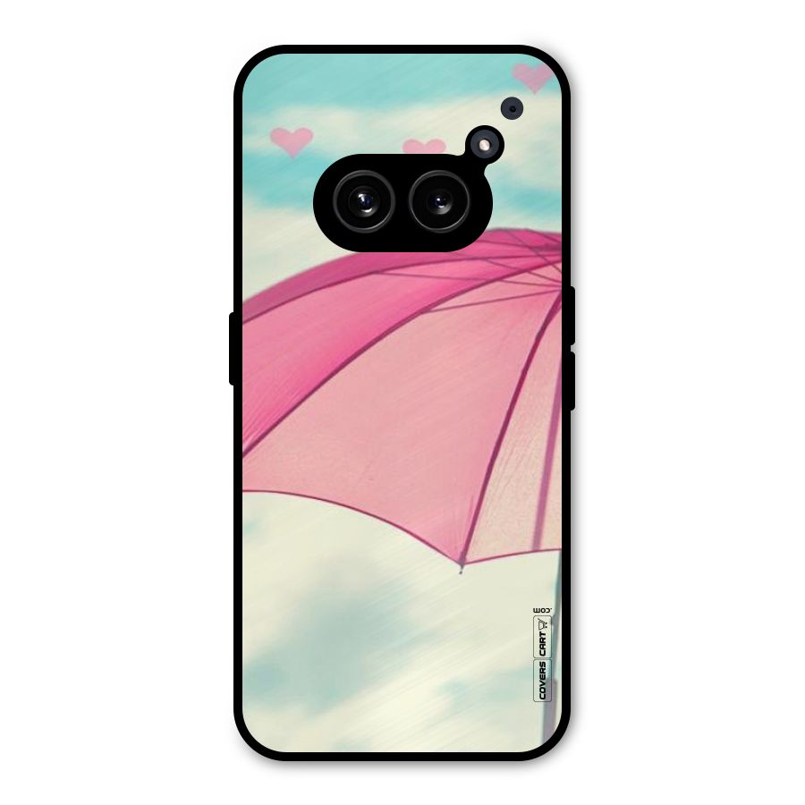 Cute Pink Umbrella Metal Back Case for Nothing Phone 2a