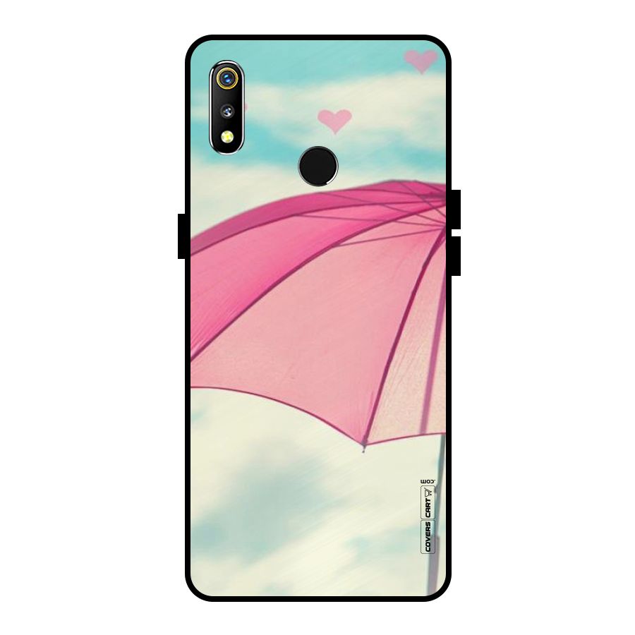 Cute Pink Umbrella Metal Back Case for Realme 3i
