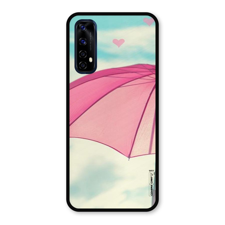 Cute Pink Umbrella Metal Back Case for Realme 7