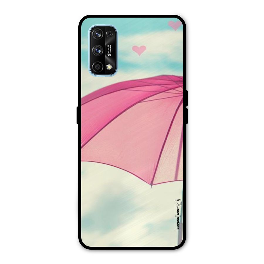 Cute Pink Umbrella Metal Back Case for Realme 7 Pro