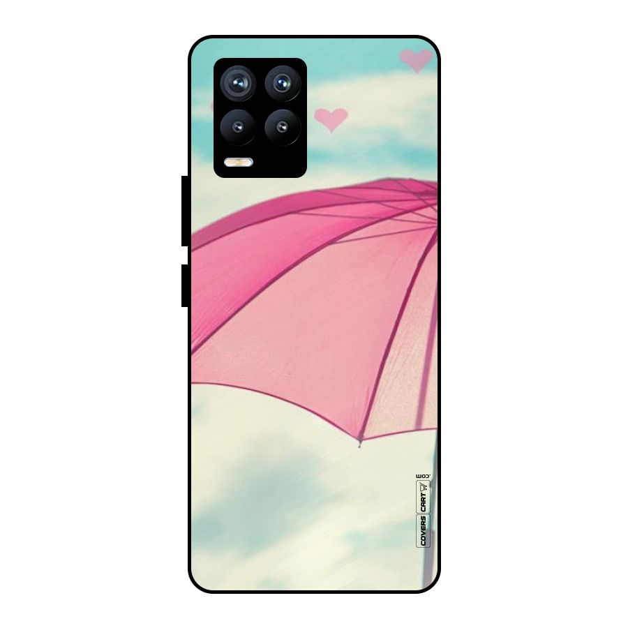 Cute Pink Umbrella Metal Back Case for Realme 8 Pro