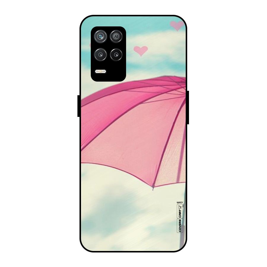 Cute Pink Umbrella Metal Back Case for Realme 8s 5G