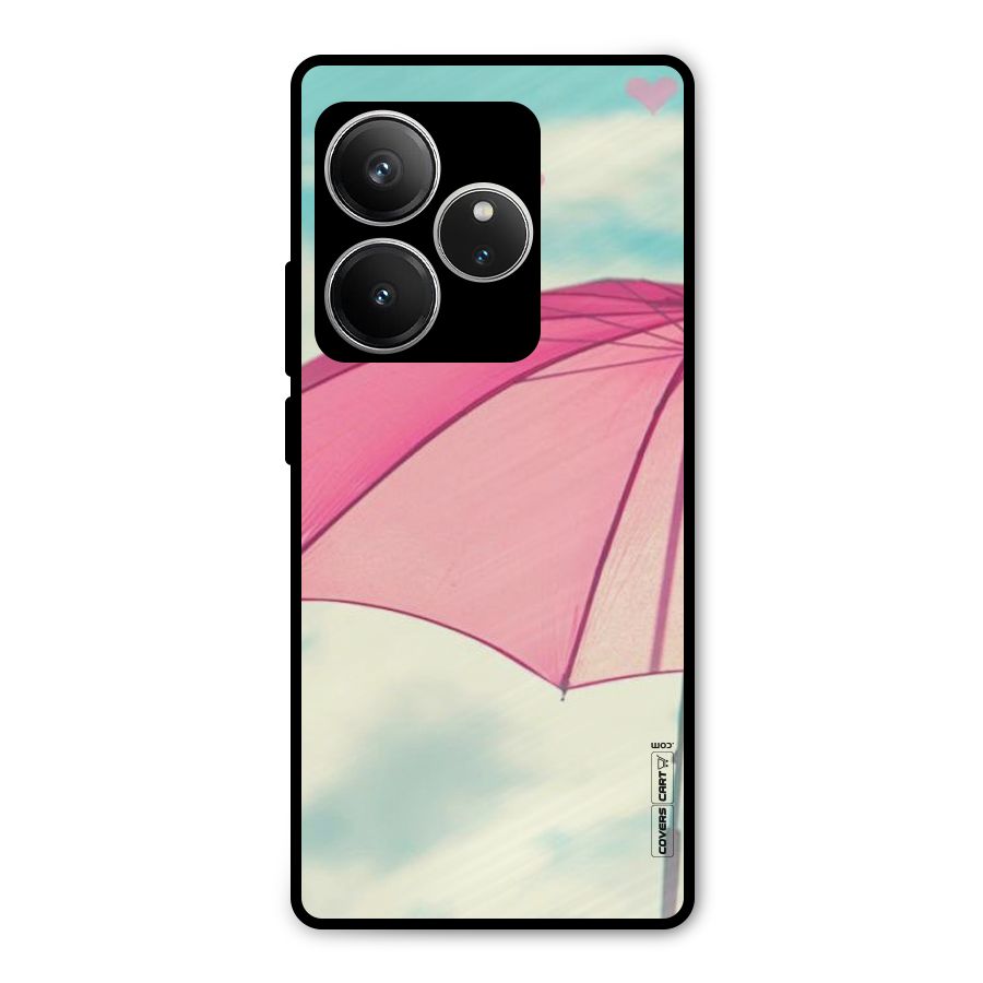 Cute Pink Umbrella Metal Back Case for Realme GT 6