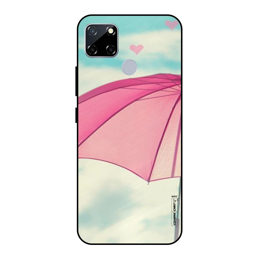 Cute Pink Umbrella Metal Back Case for Realme Narzo 30A