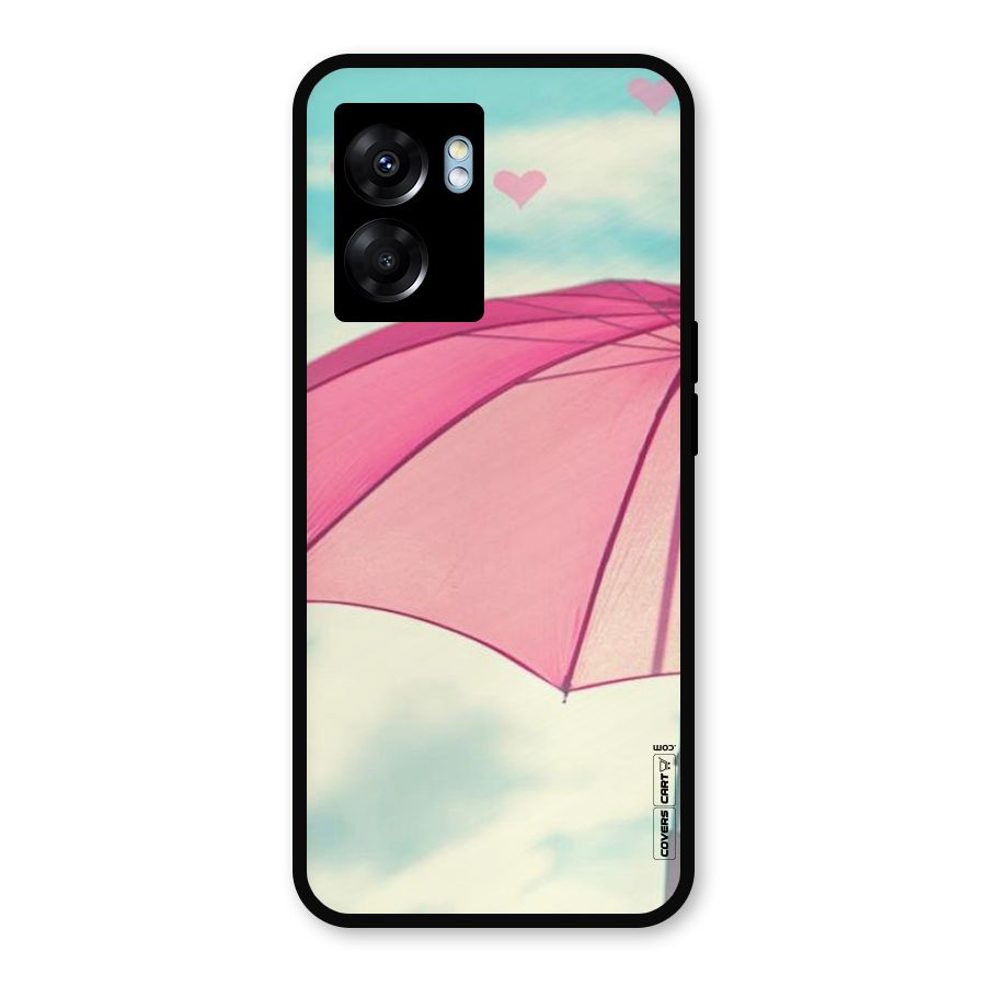 Cute Pink Umbrella Metal Back Case for Realme Narzo 50 5G