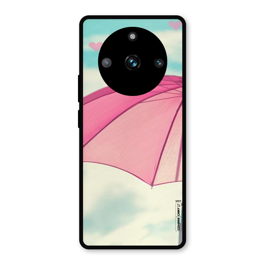 Cute Pink Umbrella Metal Back Case for Realme Narzo 60 Pro