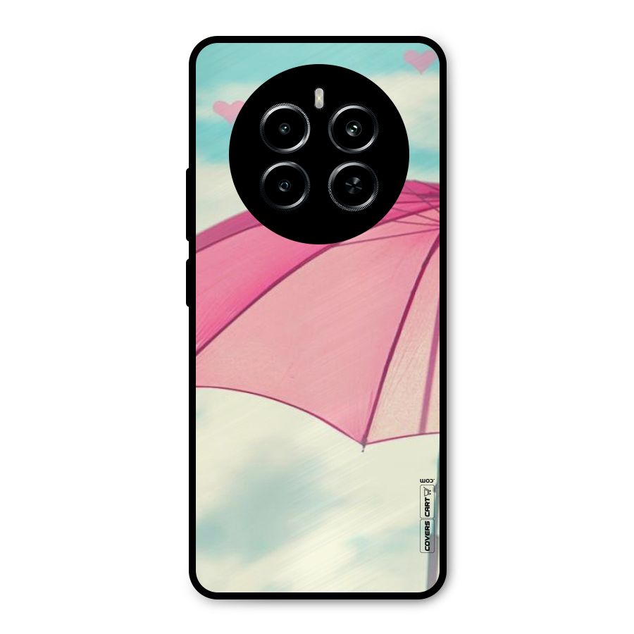 Cute Pink Umbrella Metal Back Case for Realme P1