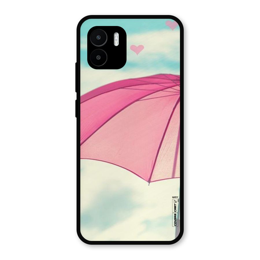 Cute Pink Umbrella Metal Back Case for Redmi A2