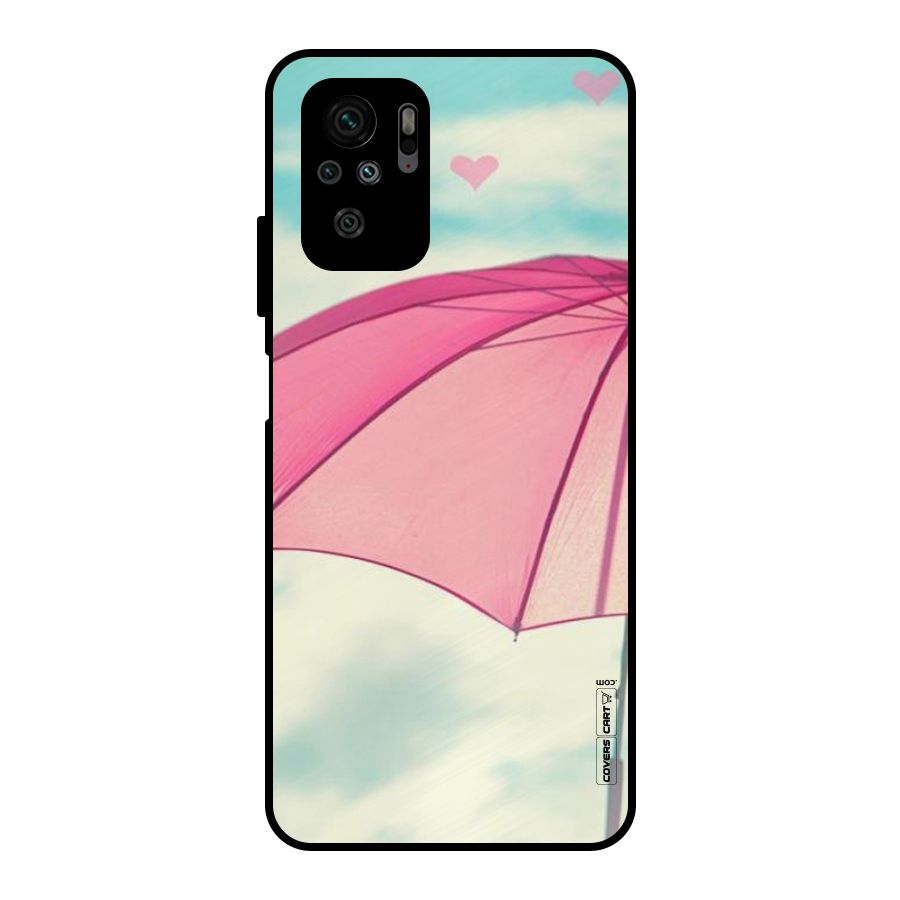 Cute Pink Umbrella Metal Back Case for Redmi Note 10S