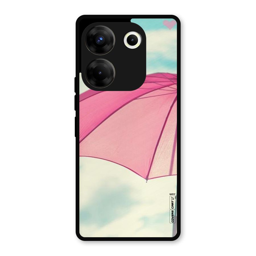 Cute Pink Umbrella Metal Back Case for Tecno Camon 20 Pro