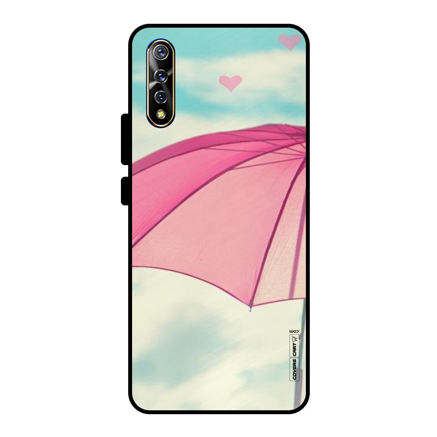 Cute Pink Umbrella Metal Back Case for Vivo S1
