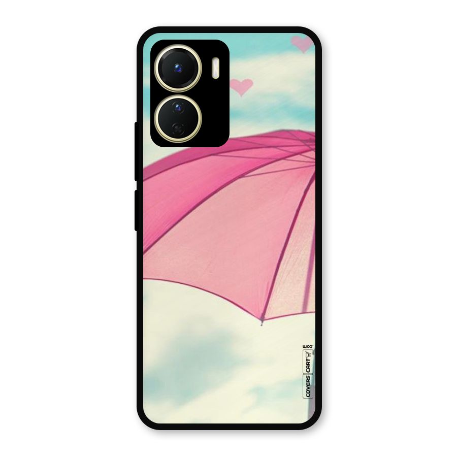 Cute Pink Umbrella Metal Back Case for Vivo T2x