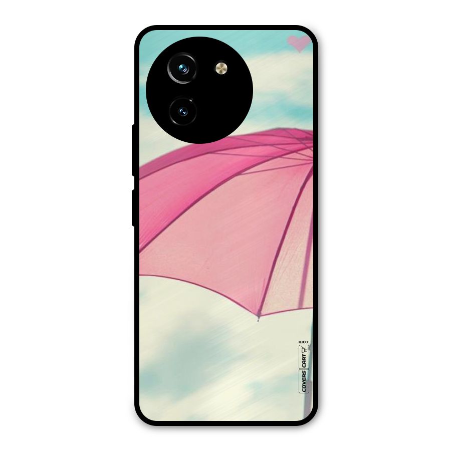 Cute Pink Umbrella Metal Back Case for Vivo T3x
