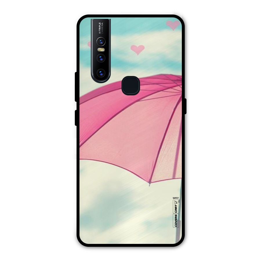 Cute Pink Umbrella Metal Back Case for Vivo V15