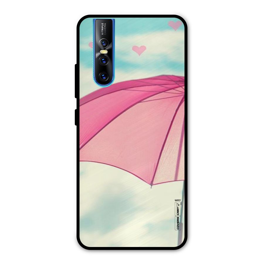 Cute Pink Umbrella Metal Back Case for Vivo V15 Pro
