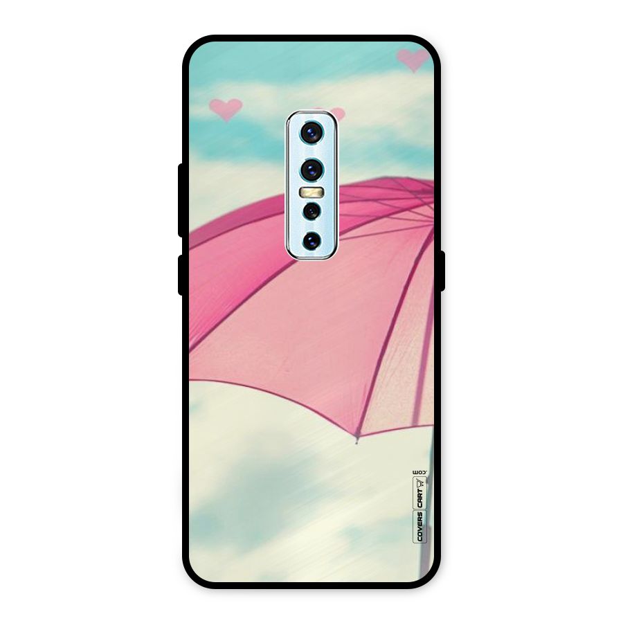 Cute Pink Umbrella Metal Back Case for Vivo V17 Pro