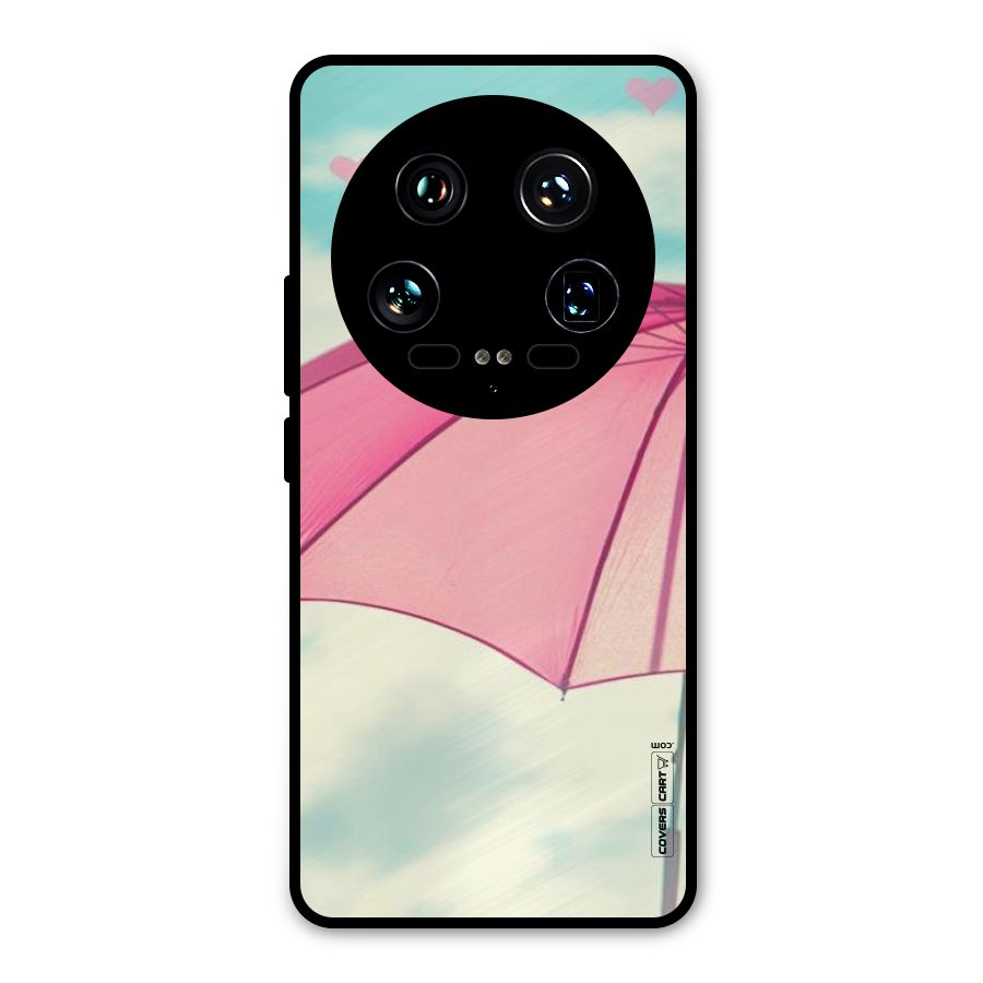 Cute Pink Umbrella Metal Back Case for Xiaomi 14 Ultra