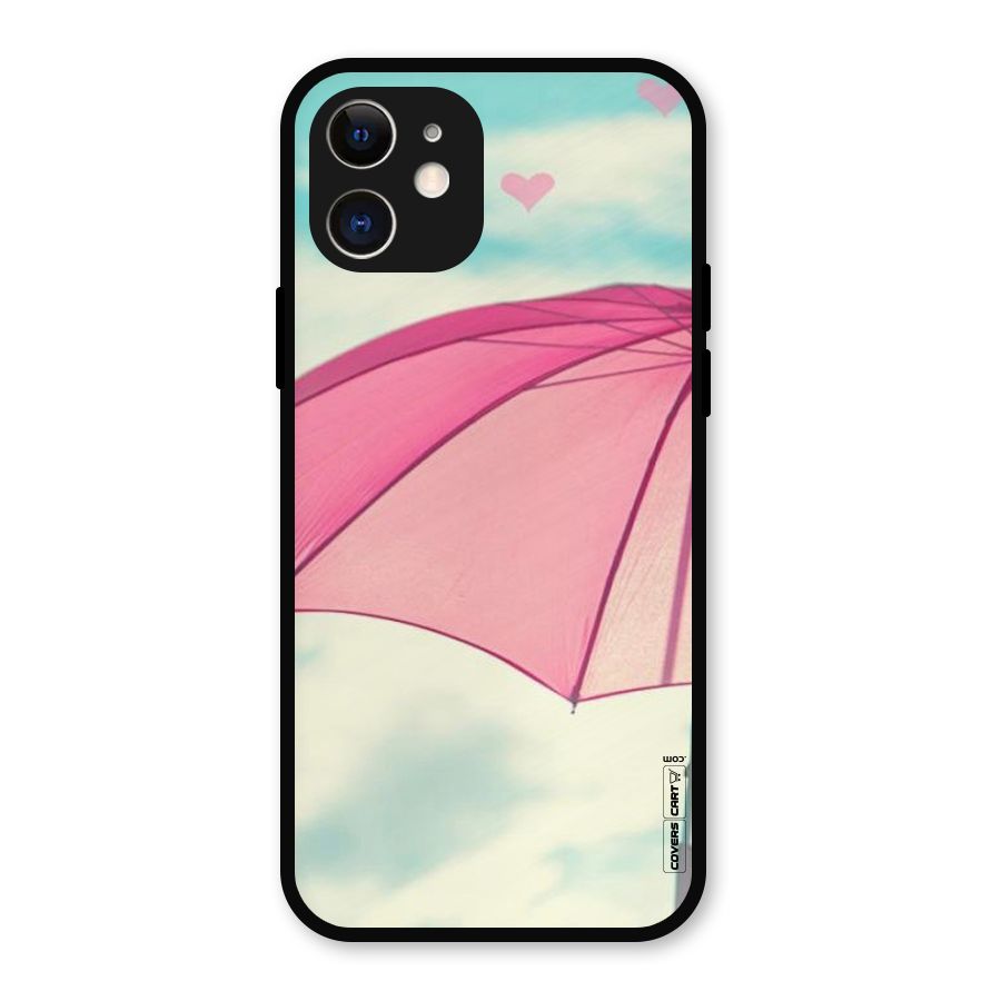 Cute Pink Umbrella Metal Back Case for iPhone 12
