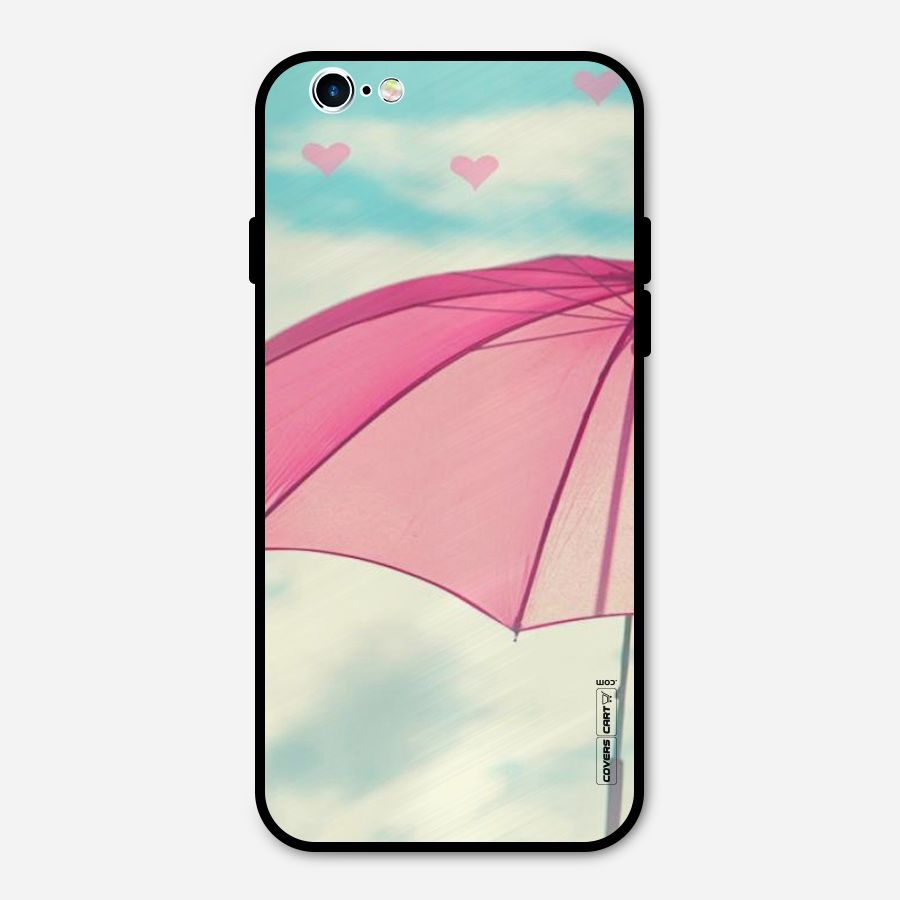 Cute Pink Umbrella Metal Back Case for iPhone 6 6s