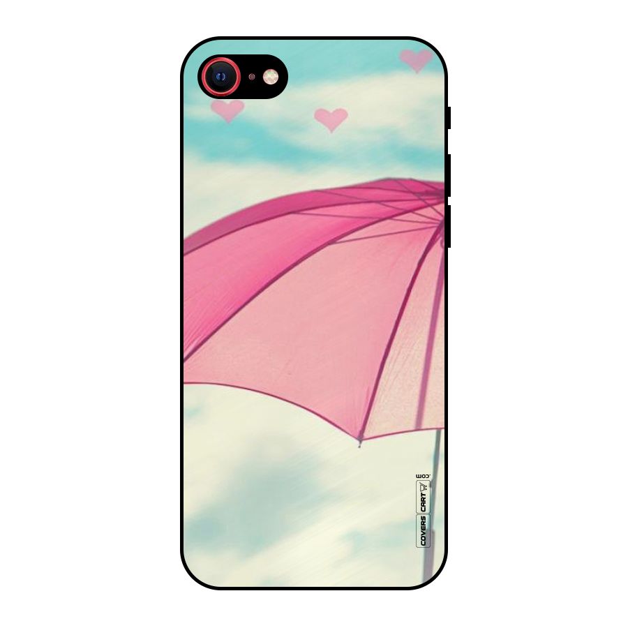 Cute Pink Umbrella Metal Back Case for iPhone 7