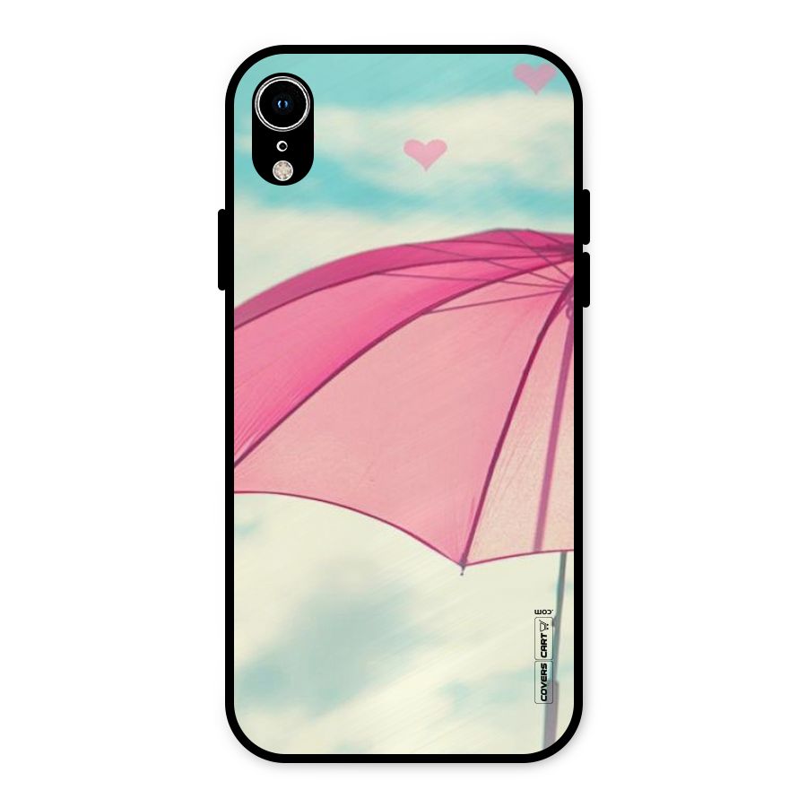 Cute Pink Umbrella Metal Back Case for iPhone XR