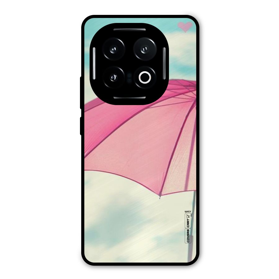 Cute Pink Umbrella Metal Back Case for iQOO 13