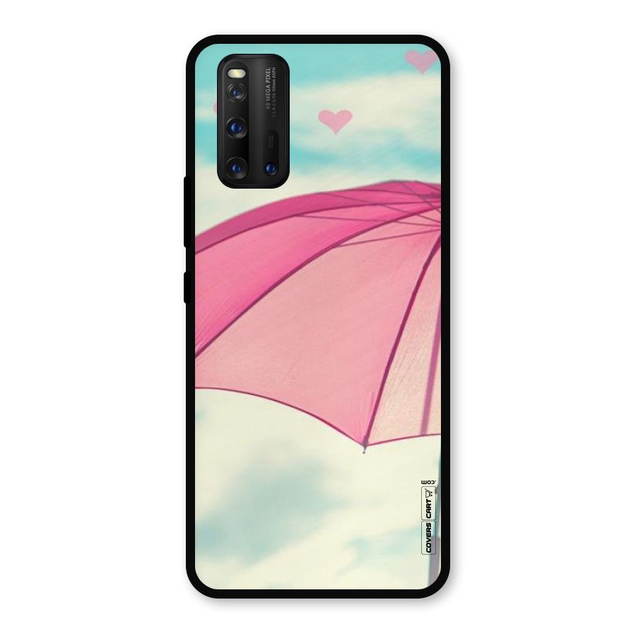 Cute Pink Umbrella Metal Back Case for iQOO 3