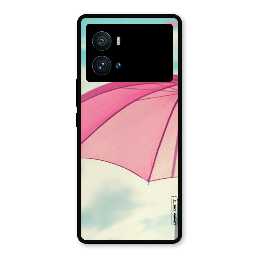 Cute Pink Umbrella Metal Back Case for iQOO 9 Pro