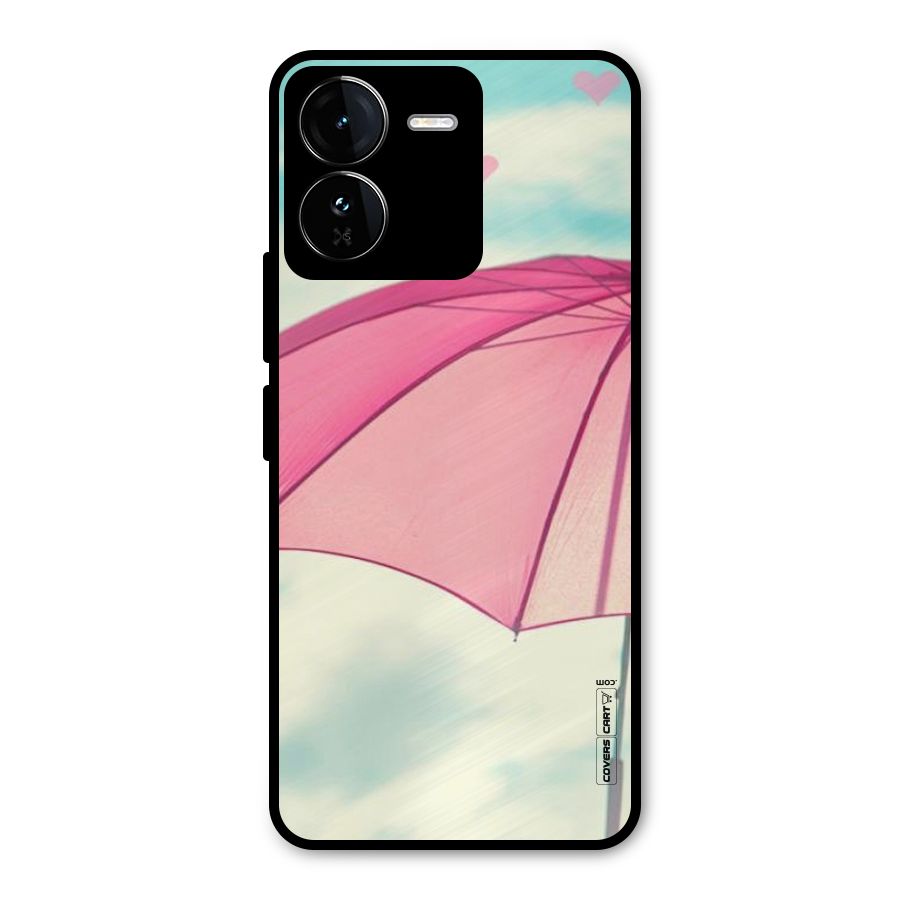 Cute Pink Umbrella Metal Back Case for iQOO Z9