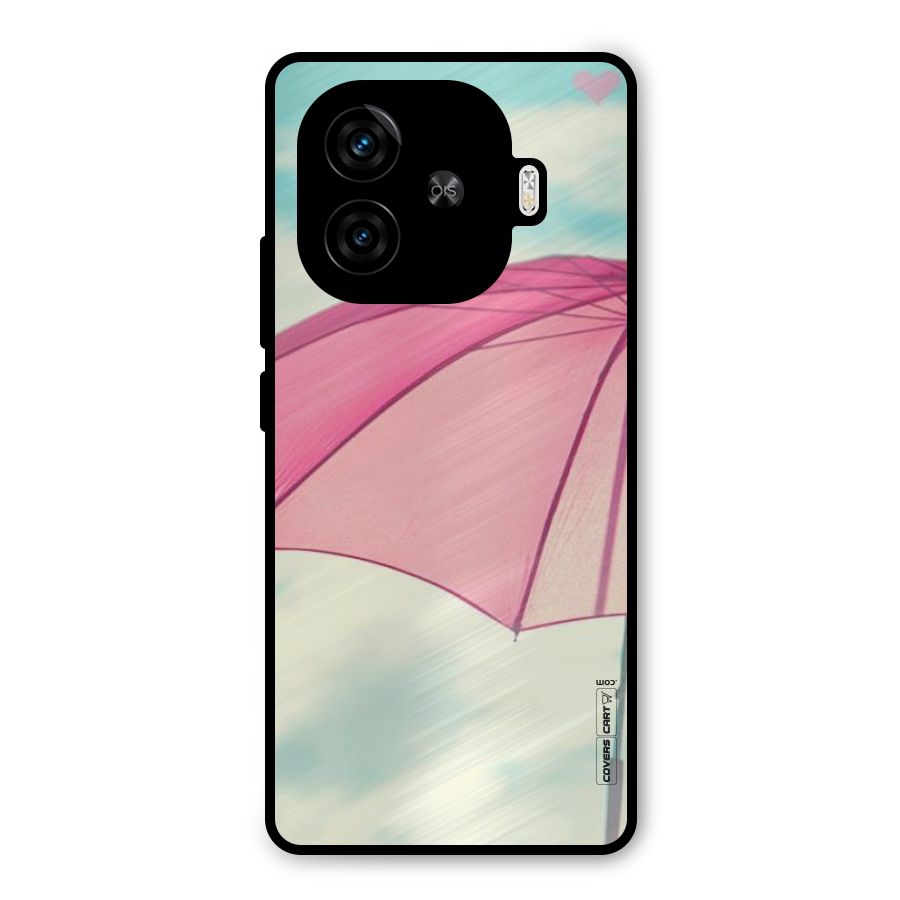 Cute Pink Umbrella Metal Back Case for iQOO Z9 Turbo