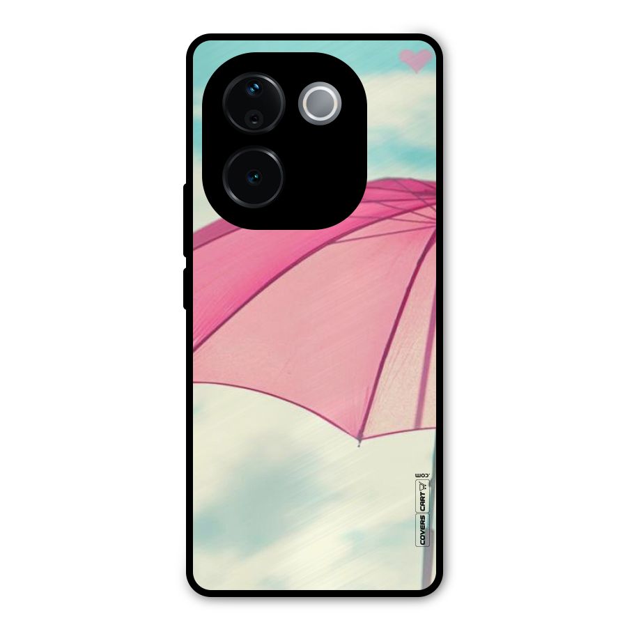 Cute Pink Umbrella Metal Back Case for iQOO Z9s Pro