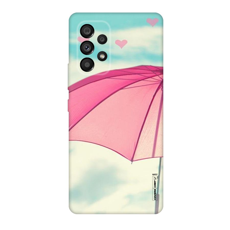 Cute Pink Umbrella Original Polycarbonate Back Case for Galaxy A53 5G
