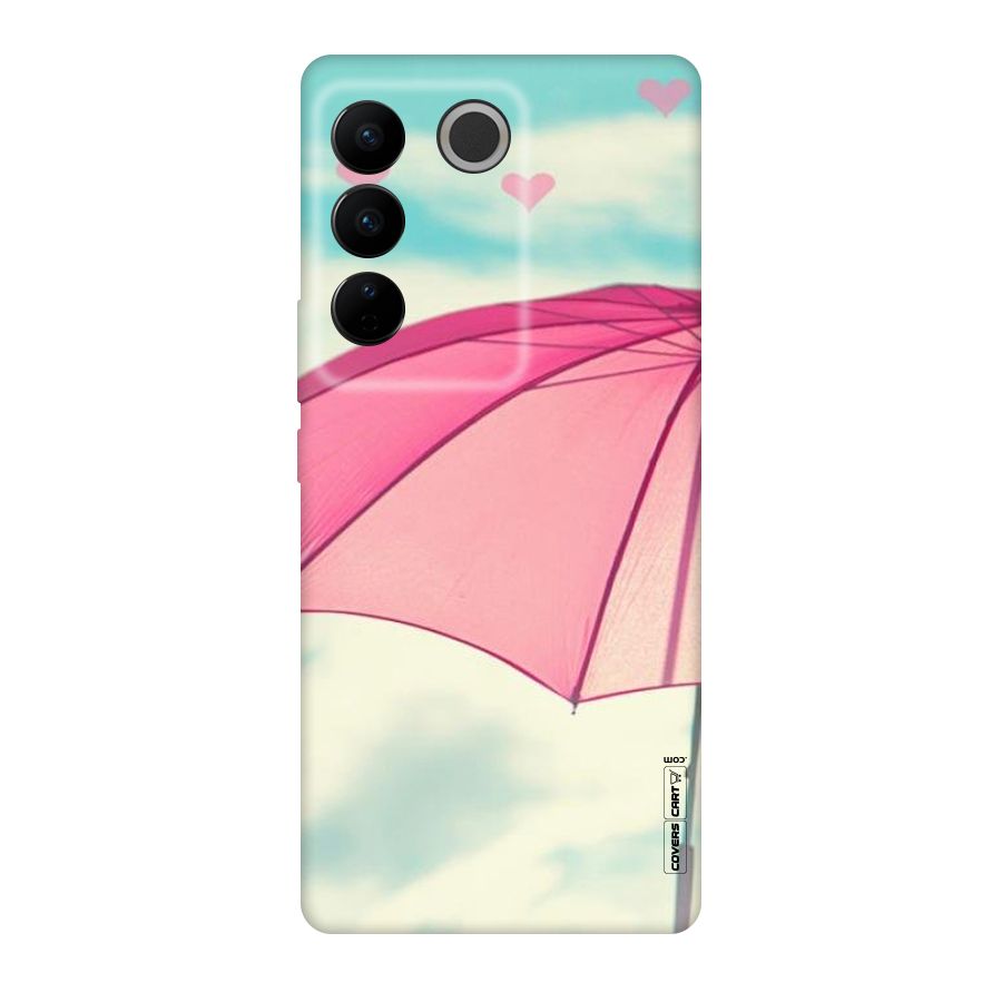 Cute Pink Umbrella Original Polycarbonate Back Case for Vivo V27