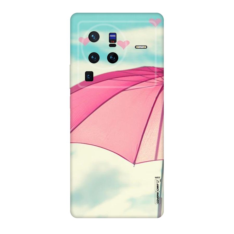 Cute Pink Umbrella Original Polycarbonate Back Case for Vivo X80
