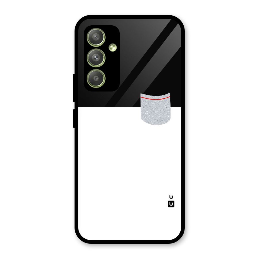 Cute Pocket Simple Glass Back Case for Galaxy A54