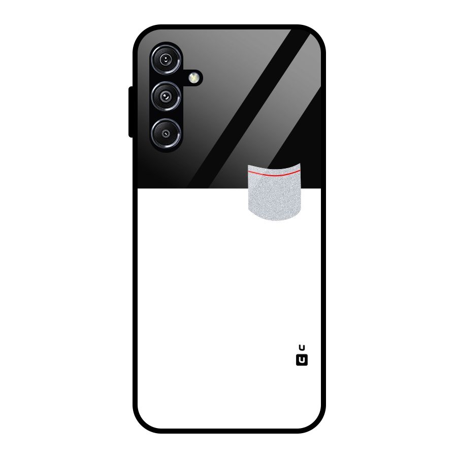 Cute Pocket Simple Glass Back Case for Galaxy M34 5G