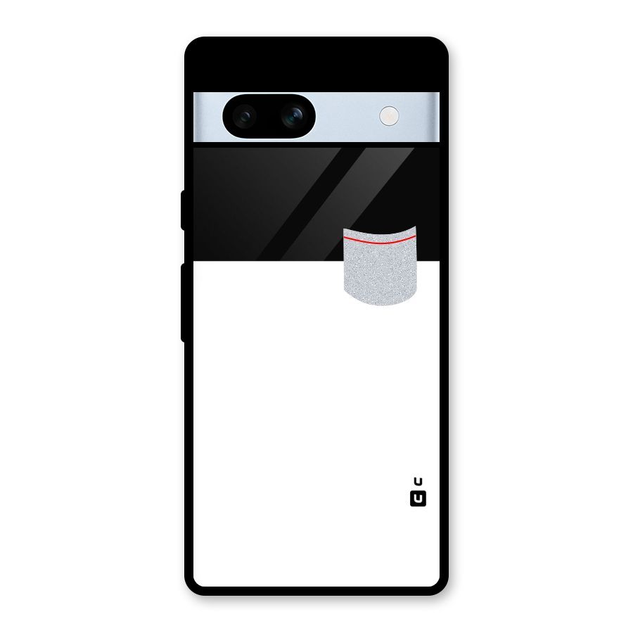Cute Pocket Simple Glass Back Case for Google Pixel 7a
